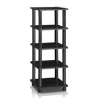 Furinno Laci 4-Bins System Rack, 11.3(W) X 28.8(H) Inch, Espresso/Black