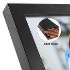 Golden State Art, A3 Black Photo Frame - Solid Wood And Display 11.7X16.5 Picture Without Mat -Acrylic Glass (Wall Display), Set