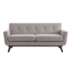 Modway Engage Modern Tufted Back Textured Fabric Loveseat In Light Gray