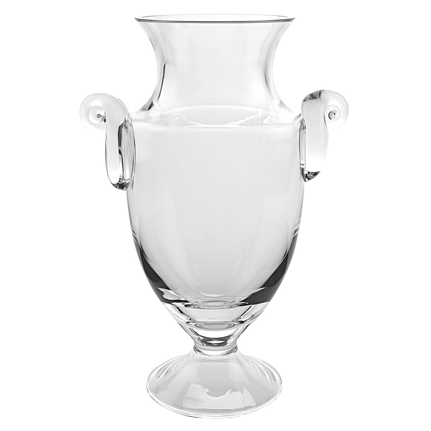 HomeRoots 14 Mouth Blown Crystal European Made Trophy Vase