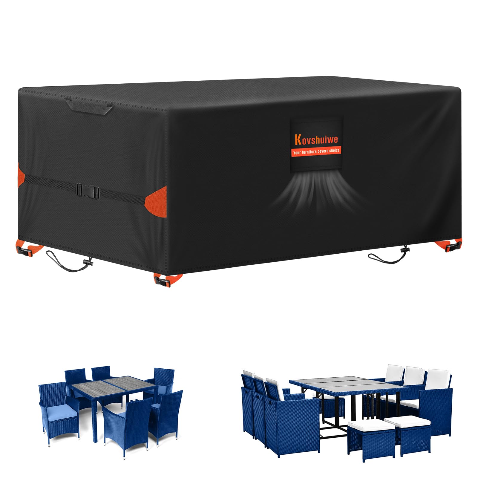 Kovshuiwe 76' Lx54 Wx28 H Patio Furniture Covers, Outdoor Furniture Covers Waterproof, Tear-Resistant Patio Table And Chair Set