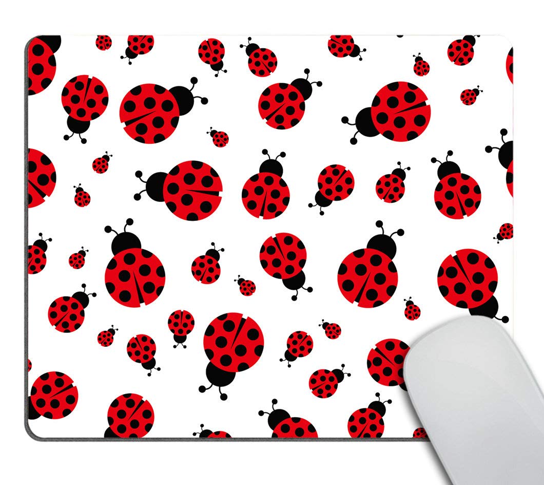 Smooffly Non-Slip Rectangle Mousepad, Red Ladybug Mouse Pad For Home, Office And Gaming Desk