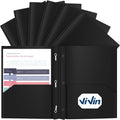 Vivin 12-Pack Sturdy Plastic Folders With Pockets And Prongs, 2 Pocket Folder With 3-Prong Fasteners, Holds 8-1/2' X 11' Lette