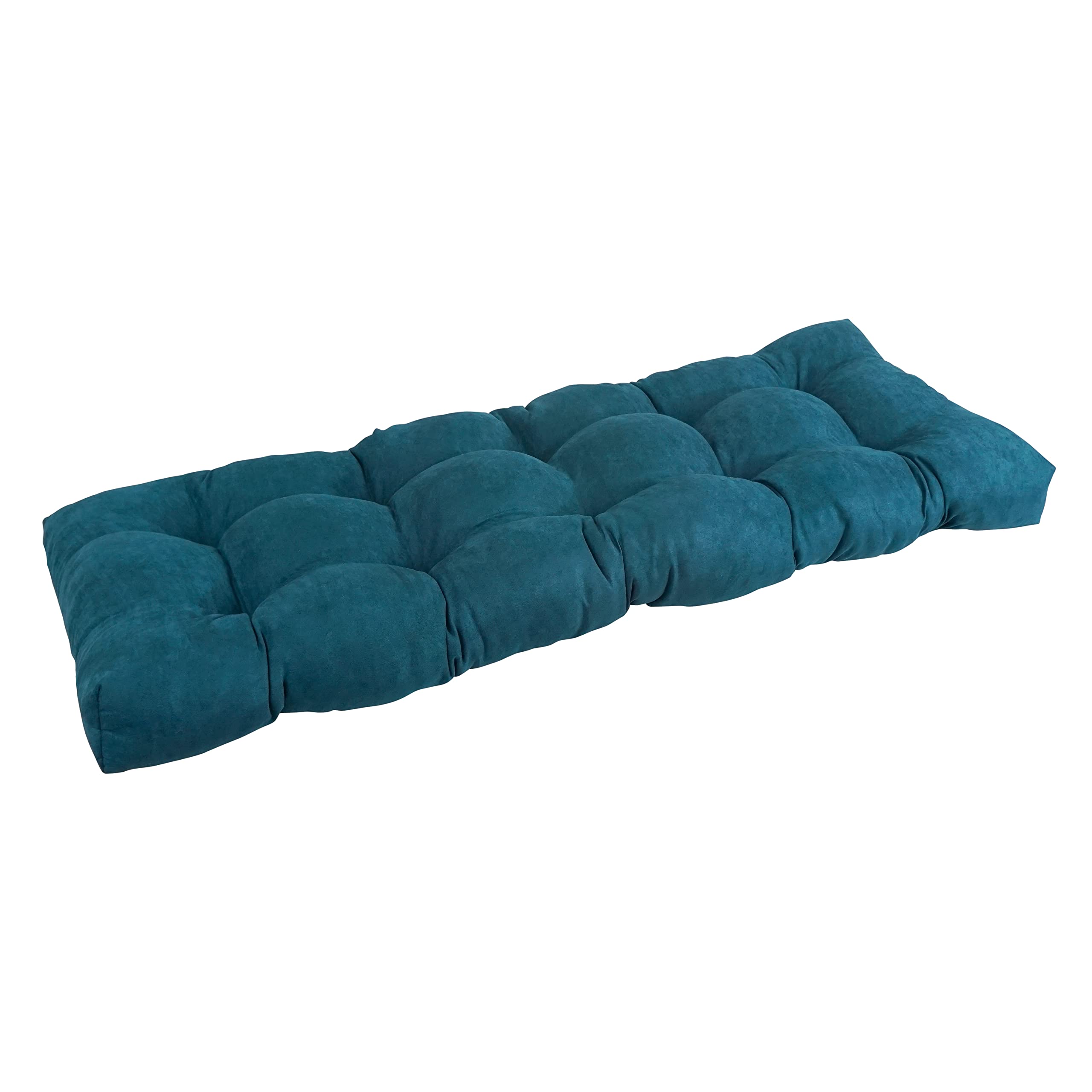 Blazing Needles Microsuede Tufted Bench Cushion, 46 x 19, Teal 1 Count