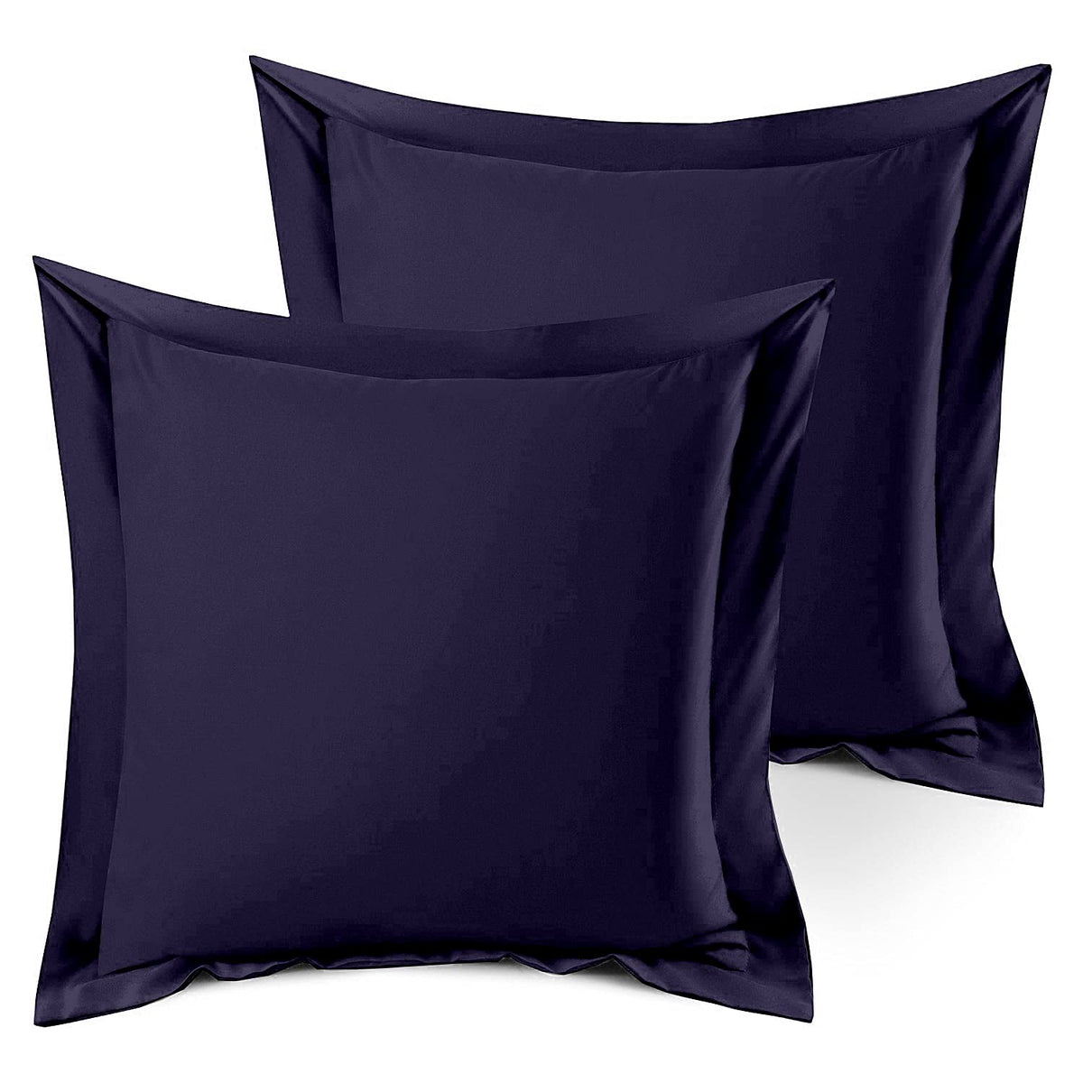 Precious Star Linen Pillow Shams Set Of 2 Navy Blue European Square 26X26 Inch 600-Tc 100% Egyptian Cotton Pack Of 2 Euro Navy B