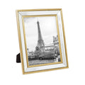 Isaac Jacobs 8x10 Gold Mirror Bead Picture Frame - Classic Mirrored Frame with Dotted Border Made for Wall Display, Tabletop, Ph