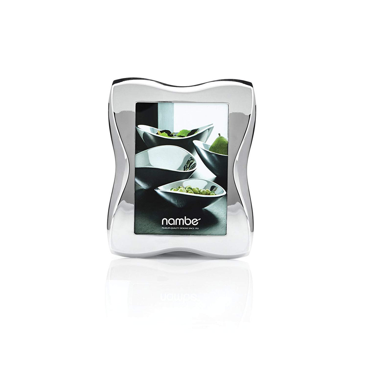 Nambe Bella Picture Frame, 5 x 7 | Photo Frame with Tempered Glass | Vintage and Contemporary Design | Tabletop Display Family, 