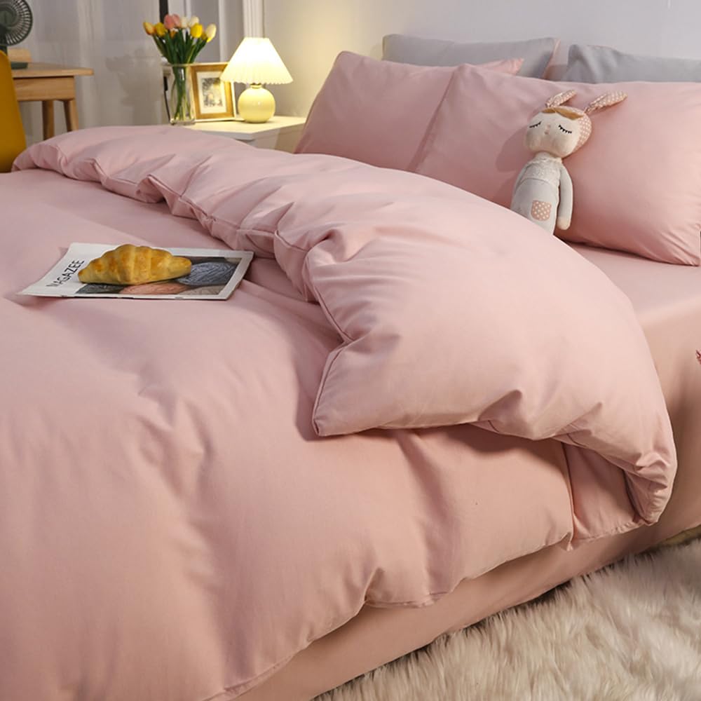 Clothknow Pink California King Comforter Set 3Pcs Blush Mauve Bedding Comforter Sets Pink Comforter Soft Dusty Rose Comforter Se