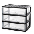 BYCY Medium 3 Drawer Plastic Clear Stacking Desktop Organizer for Office Supplies, Stackable Storage Drawers Storage Bins For Ki