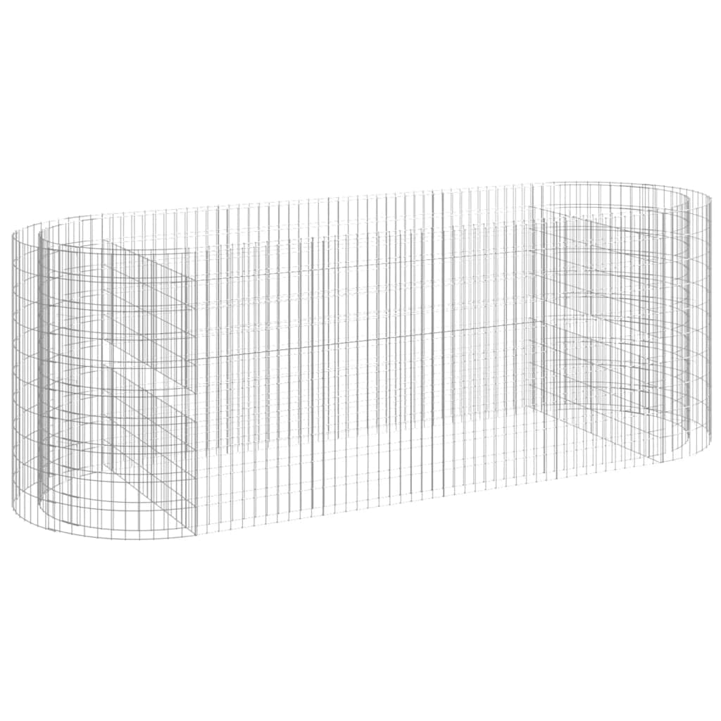 vidaXL Gabion Raised Bed - Durable Galvanized Iron Flower Planter, Rustproof and Weather-Resistant, Perfect for Garden, Patio or