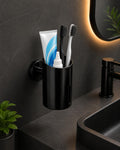 Wall Mounted Toothbrush Holder for Bathroom | Bathroom Organizer & Toothbrush Stand | Space Saving Toothpaste Holder with Strong