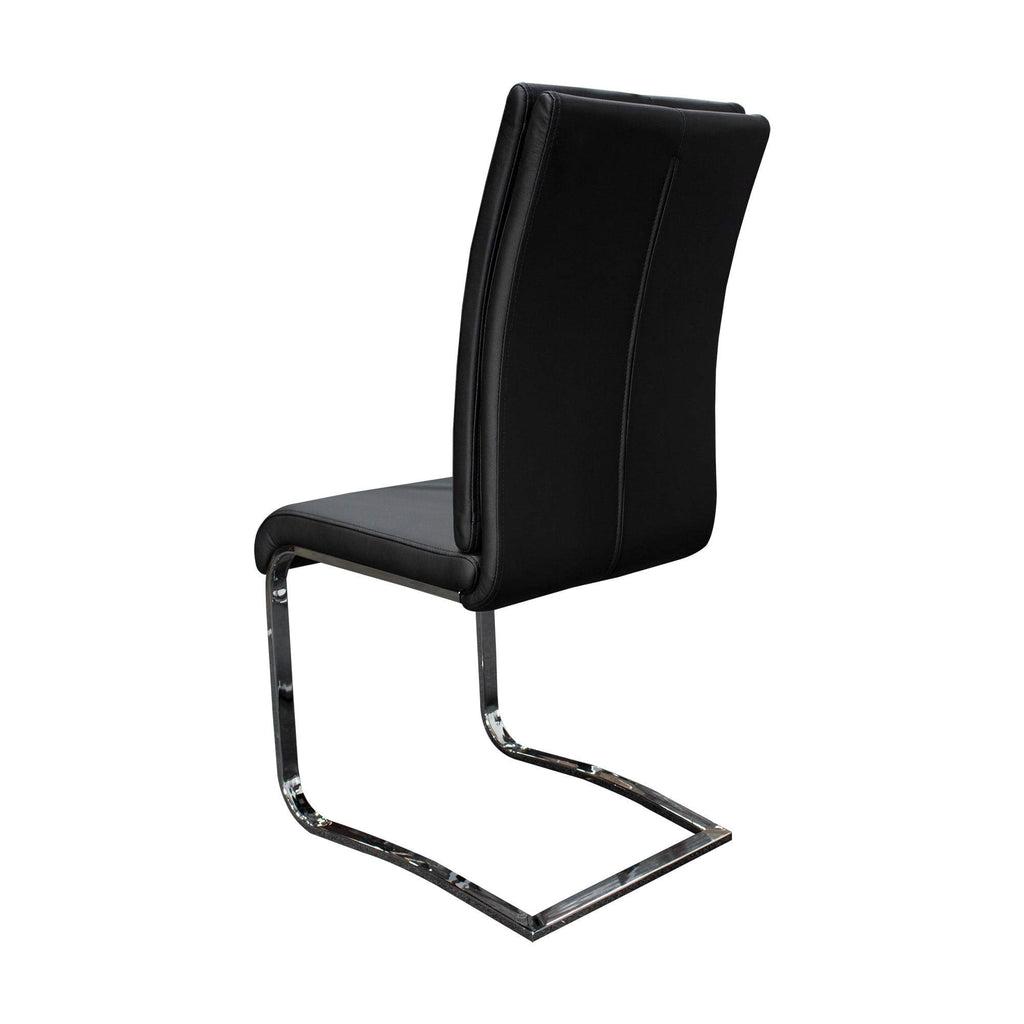 Best Master Furniture Bailey Modern Leather Dining Side Chair, Set Of 2, Black