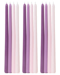 Viyffo 12 Inch Purpel Taper Candles Set of 12 Unscented Smokeless Long Tall Tapered Candle for Candlesticks Sticks Wedding Adven