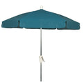 FiberBuilt Umbrellas Garden Umbrella with Push-Button Tilt, 7.5 Foot Teal Canopy and Bright Aluminum Pole