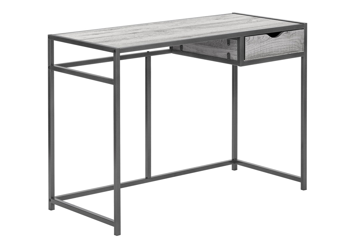 Monarch Specialties I 7217 Computer Desk, Home Office, Laptop, Storage Drawer, 42 Inch  L, Work, Metal, Laminate, Grey, Contemporary,