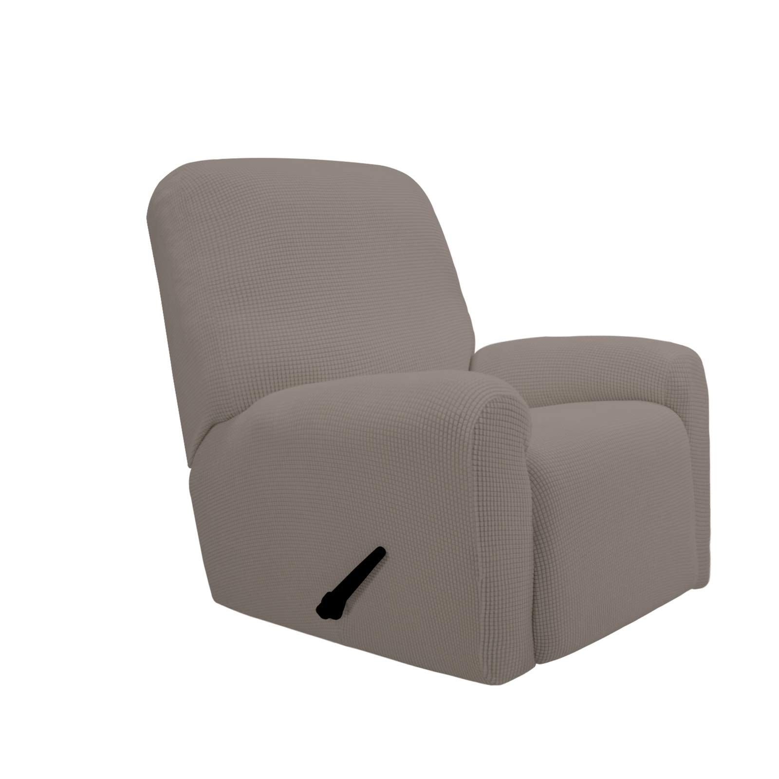 Purefit Stretch Recliner Sofa Slipcover With Pocket – Spandex Jacquard Non Slip Soft Couch Sofa Cover, Washable Furniture Protector With Elastic Bottom For Kids (Recliner, Taupe)