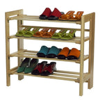 Winsome Beech Wood 4-Tier Stackable Shoe Rack, Natural