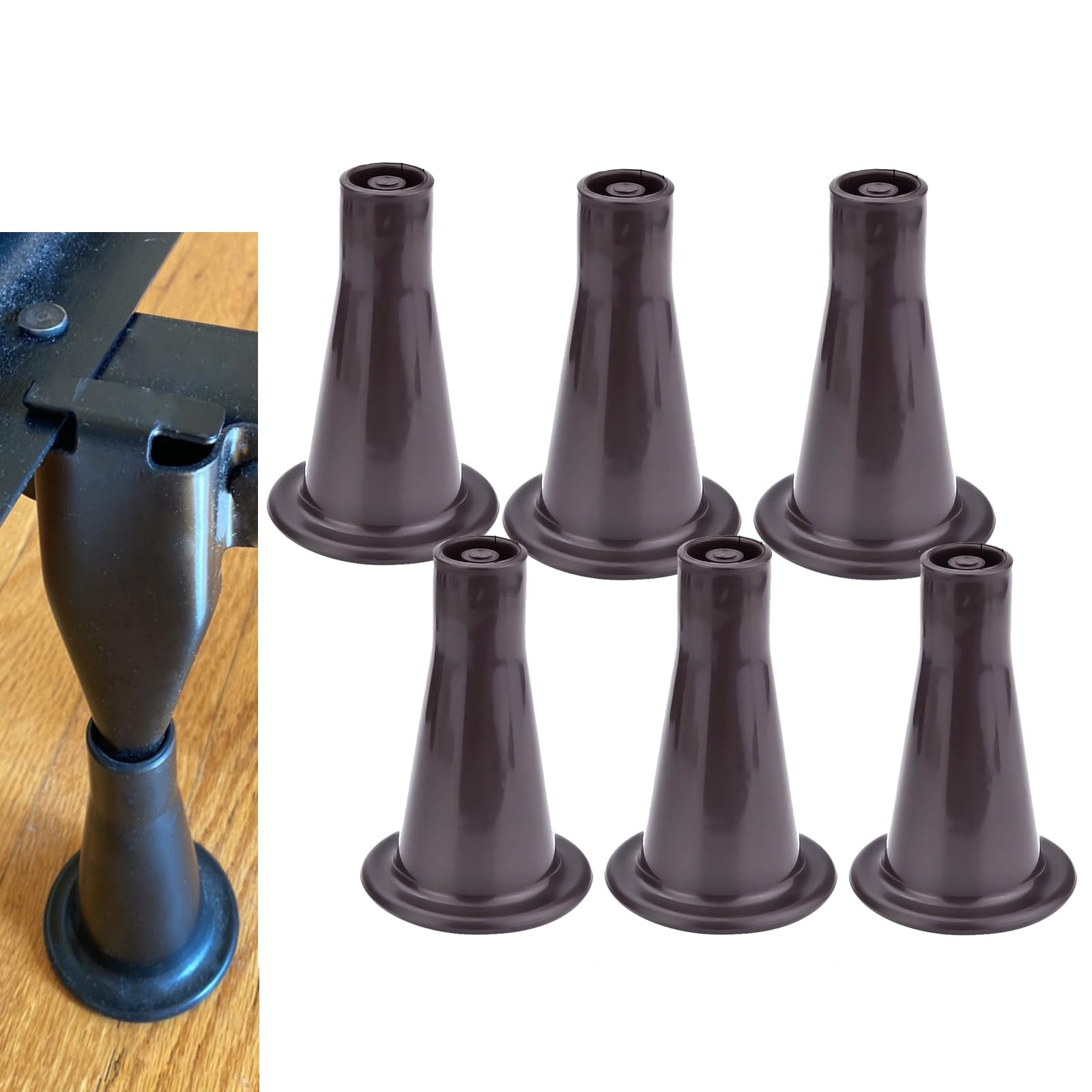 6PCS Reinforced Bed Frame Feet That Replace Wheels. Prevent Sliding. Sturdy Replacement Bed Frame Legs. Plastic Bed Frame Feet R