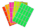 Royal Green Color Code Stickers Rectangle 4Cm X 1.9Cm Rectangular Neon Labels In Fluorescent Yellow/Pink/Orange/Green/Red (40Mm