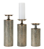 Melrose 78445 Candle Holder Set Of 3, 10-Inch Height, 12-Inch Height, 14-Inch Height, Metal