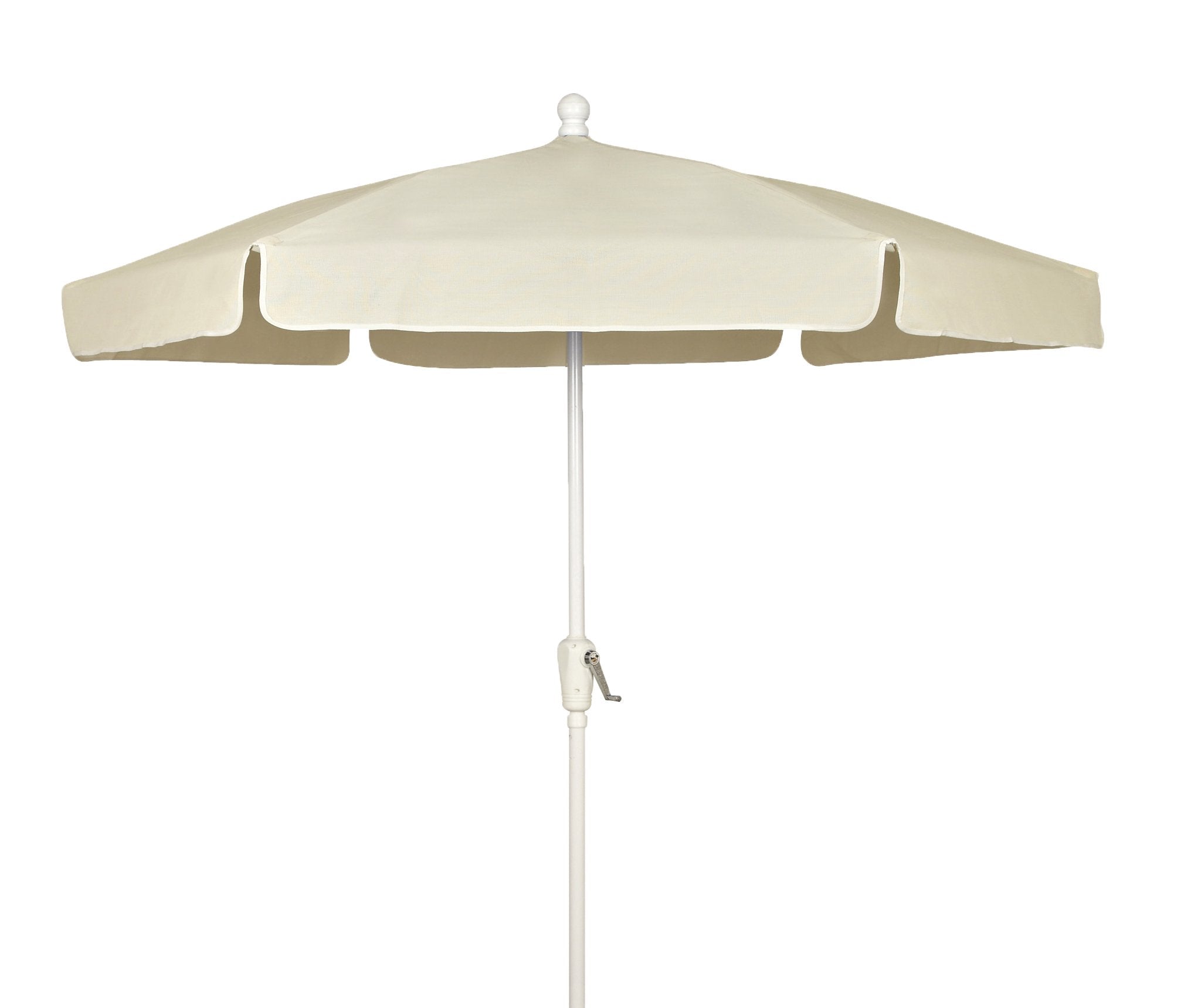 FiberBuilt Umbrellas Garden Umbrella, 7.5 Foot Natural Canopy and White Pole
