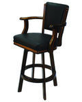 Ram Gameroom Products Swivel Barstool With Arms, Chestnut Finish