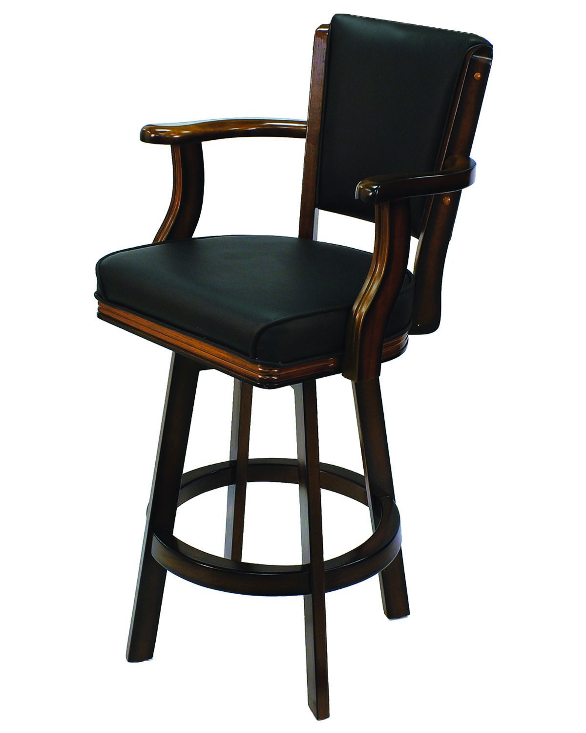 Ram Gameroom Products Swivel Barstool With Arms, Chestnut Finish