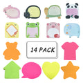 Sticky Notes, Self-Stick Removable Shaped Sticky Notes - 14 Pads - 100 Sheets 6 Pad Shaped Notes -20 Sheets 8 Pad Animal Notes(1