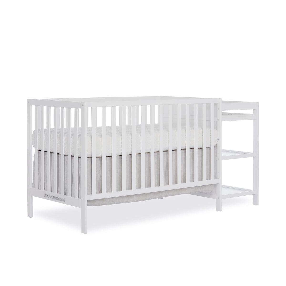 Dream On Me Synergy Convertible Crib and Changer in White with Detachable Changing Table, JPMA Certified, 1    Changing pad