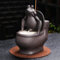 ChangWanna Frog Incense Holder Burner - Ceramic Cone Backflow Incense Burner Smoke Fountain, Back Flowing Incense Diffuser with 