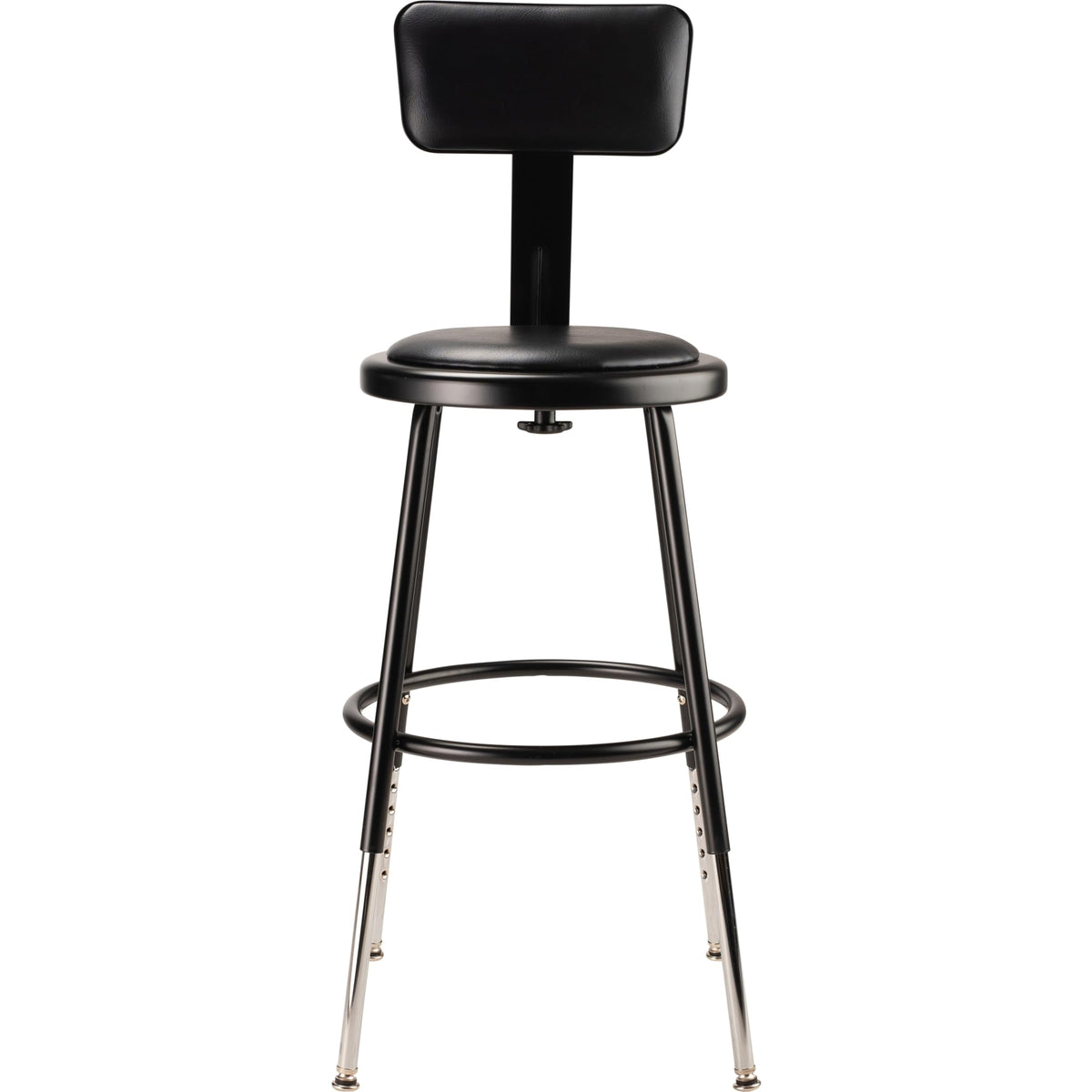 NPS 19"-27" Height Adjustable Heavy Duty Vinyl Padded Steel Stool with Backrest