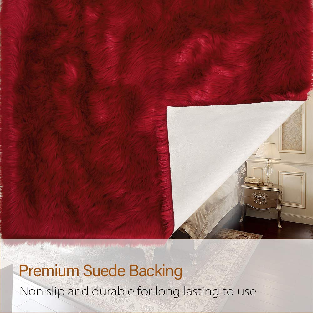Lochas Ultra Soft Fluffy Rugs Faux Fur Sheepskin Area Rug For Bedroom Bedside Living Room Carpet Nursery Washable Floor Carpets,