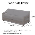 Easy-Going Waterproof Patio Sofa Cover Uv Resistant 3 Seater Outdoor Sofa Cover Weatherproof Lawn Patio Furniture Cover With Tape Sealed Seam (88Wx32.5Dx33H Inch, Gray)