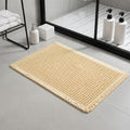 HASTHIP Waffle Bath Rug Absorbent Non Slip Bath Mat Cream White