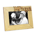 Isaac Jacobs Natural Wood Sentiments I Love Papa    / I Heart Papa Picture Frame, 4x6 inch, Photo Gift for Papa, Grandpa, Family