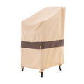Wj-X3 Stackable Patio Chair Cover, Heavy Duty, Wind Resistant And Waterproof Outdoor Lawn Chair Covers, 28W X 36D X 45H, (4-6 Stacked Chairs), Beige/Coffee, 1-Pack