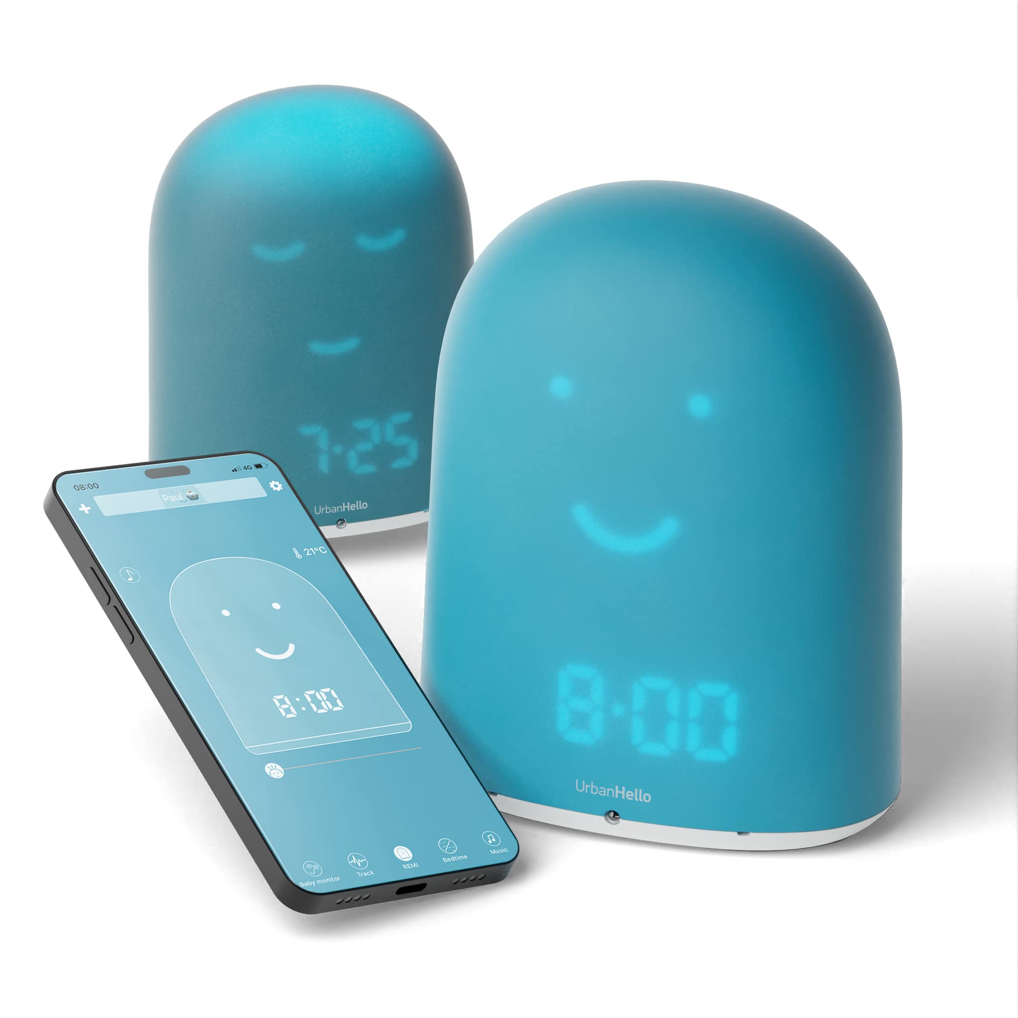 REMI - The Ultimate Ok to Wake Children Clock - Sleep Trainer - Sleep Tracker - Baby Monitor - Night Light & White Noise Sound M
