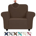 Znsayotx Chair Cover With Arms (31'-46'), New Striped Sofa Chair Covers For Living Room, Dogs Pet Friendly Anti-Slip Chair Protector Spandex Armchair Slipcovers (Coffee, Chair)