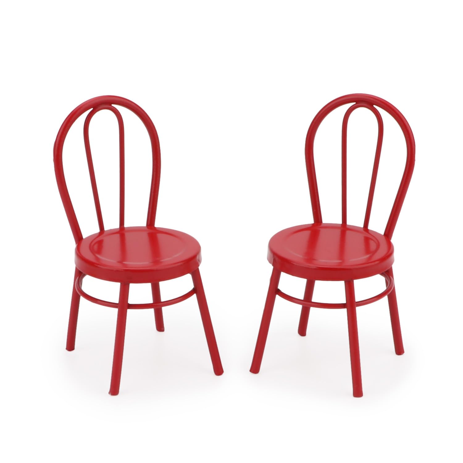 2Pcs Miniature Bistro Chair 1:12 Scale Furniture Miniature Metal Chairs Dollhouse Soldier Accessories Model Artificial Home Iron