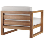 Modway Eei-4124-Nat-Whi Upland Patio Teak Wood Left-Arm Chair, Natural White