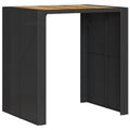 vidaXL Patio Table - Acacia Wood Top Outdoor Dining Table in Black Poly Rattan - 41.3"x31.5"x43.3" for Garden, Patio, Deck