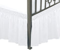 Biscaynebay Wrap Around Bed Skirts With Split Corners For King Beds 15' Drop, White Elastic Dust Ruffles Easy Fit Wrinkle & Fade Resistant Silky Luxurious Fabric Solid Machine Washable