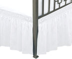 Biscaynebay Wrap Around Bed Skirts With Split Corners For King Beds 15' Drop, White Elastic Dust Ruffles Easy Fit Wrinkle & Fade Resistant Silky Luxurious Fabric Solid Machine Washable