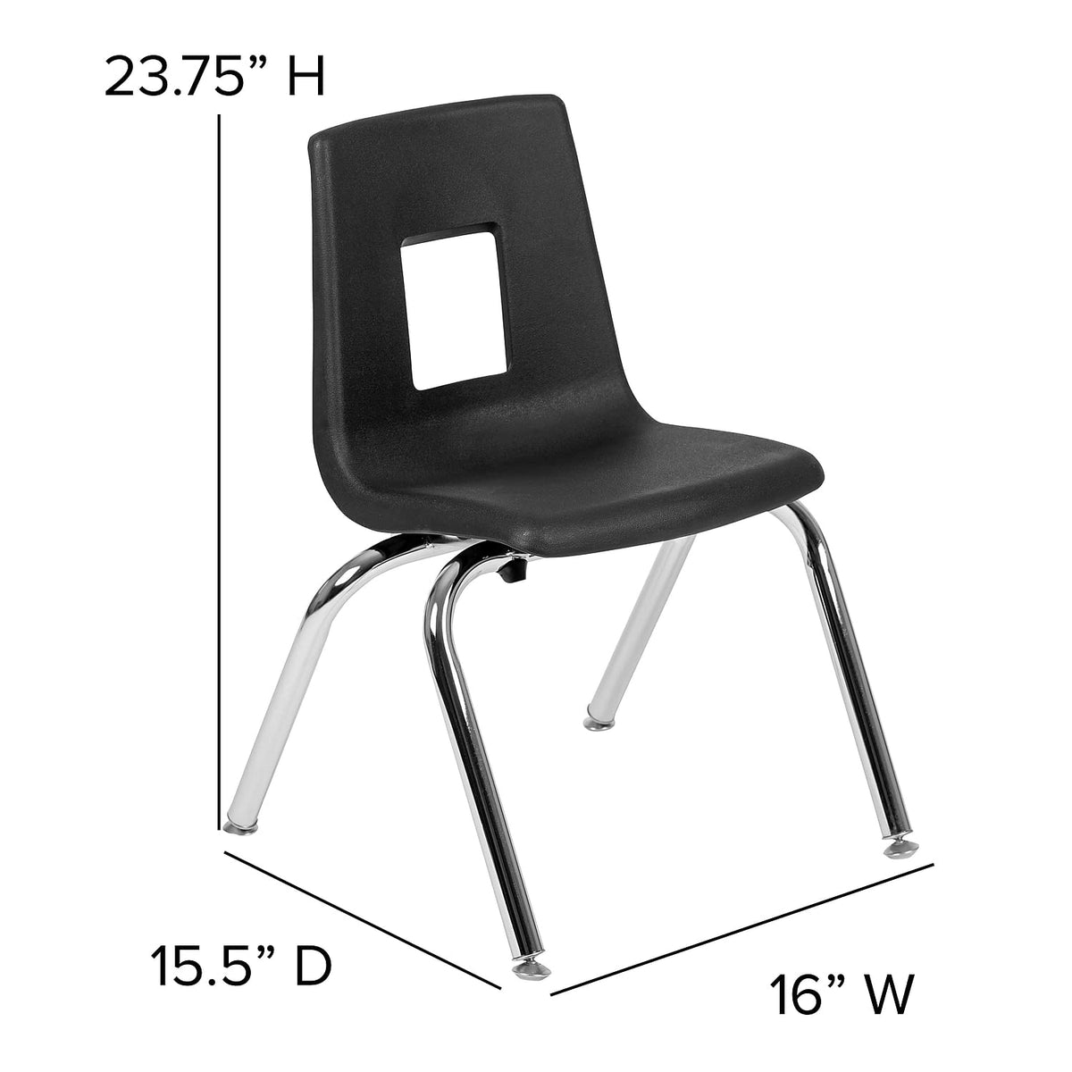Flash Furniture Mickey Advantage Black Student Stack School Chair - 14-inch