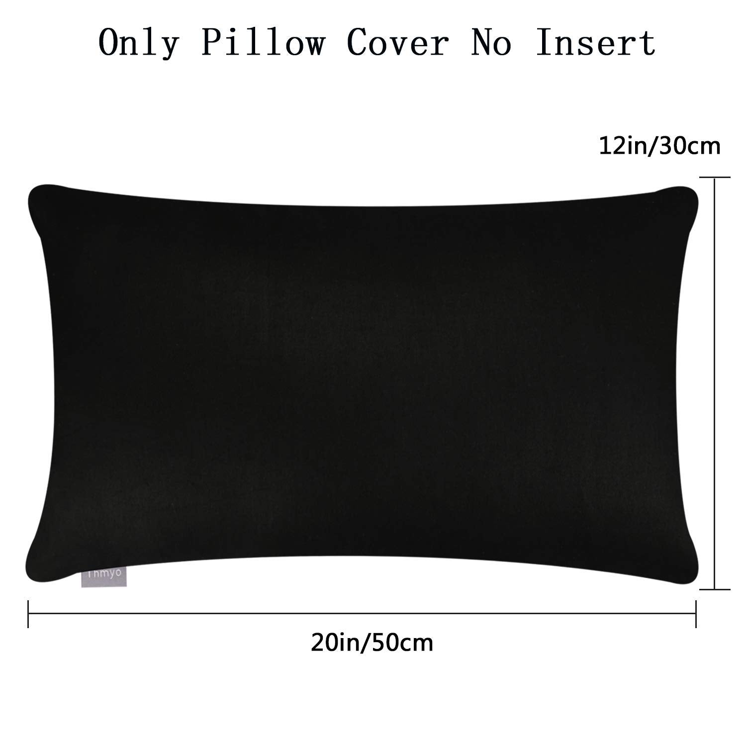 Thmyo 4-Pack 100% Cotton Lumbar Comfortable Solid Decorative Throw Pillow Case Rectangle Cushion Cover Sublimation Blank Pillow