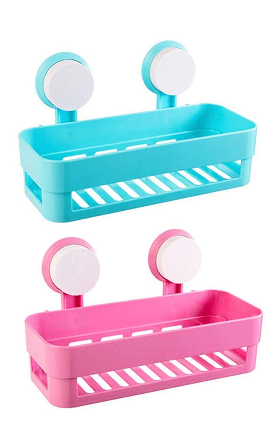 You God Sno154 Plastic Inter Design Bathroom Kitchen Shelf Rack Shower Corner Caddy Basket with Wall Mounted Suction Cup (26 x