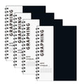 Rinrda A5 Graph Paper Spiral Notebook 8.5' X 5.7'-4 Pack Grid Notebook Hardcover Notebook 120 Pages 100 Gsm Thick Graphing Pap