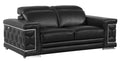 HomeRoots 71 Sturdy Black Leather Loveseat