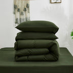Karever Army Green Comforter Set Deep Green Bedding Set Solid Green Comforter Set Men Breathable Dark Green Bedding Set Women So
