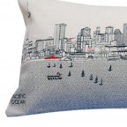 HomeRoots Cream 35' White Seattle Daylight Skyline Lumbar Decorative Pillow